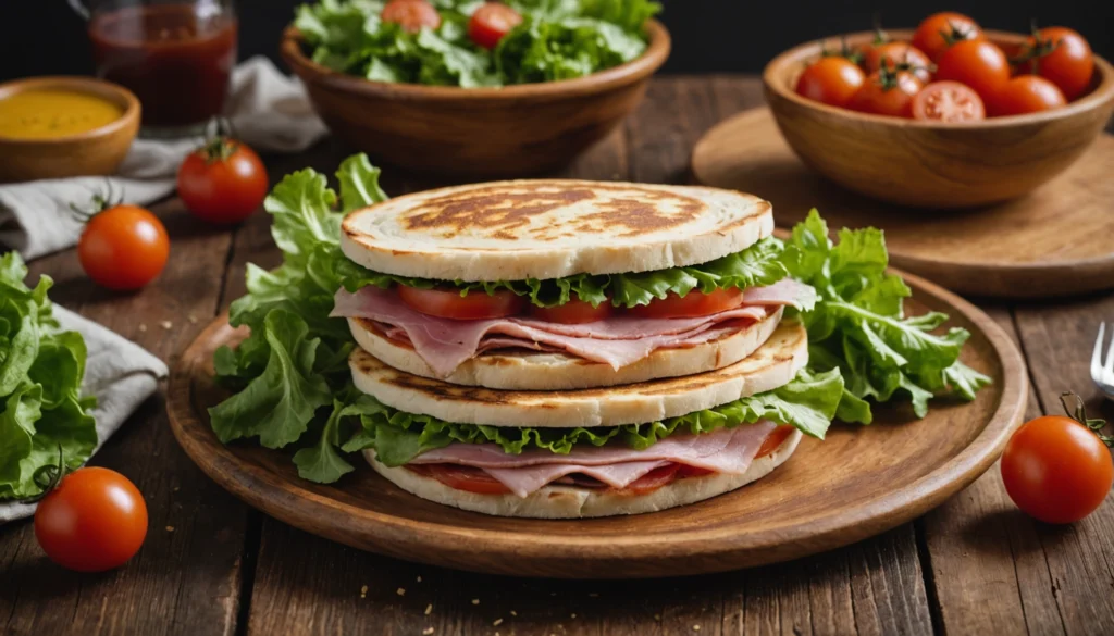 recette pain pita garniture jambon